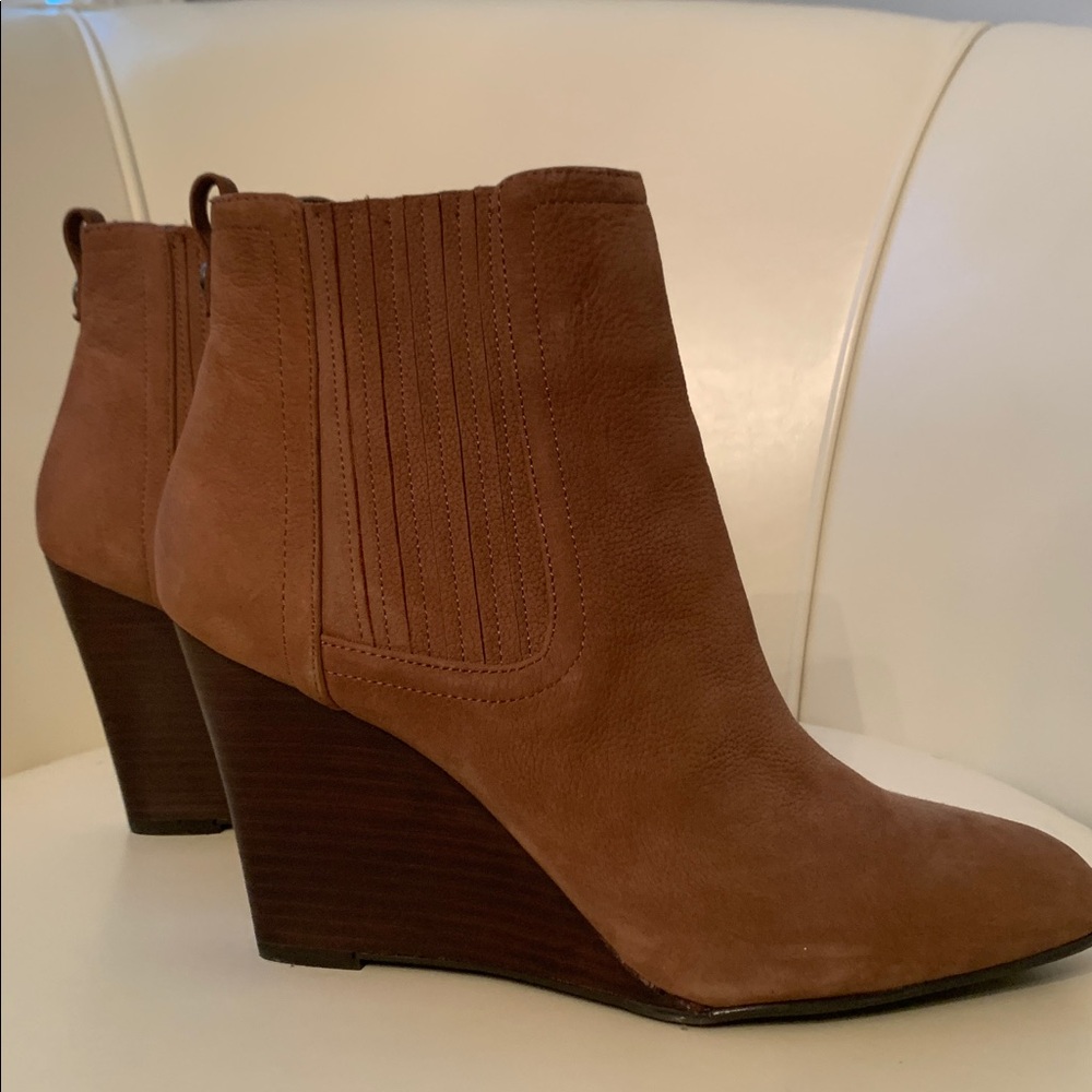 Sam & Libby Brown Wedge Ankle Boots